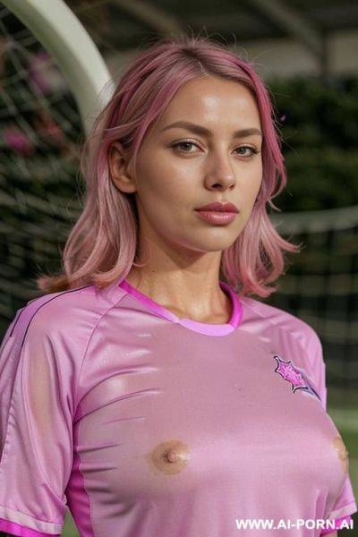 A soccer player, huge boobs, completely naked - ai-porn.ai on pornsimulated.com