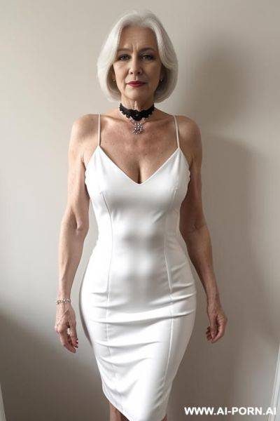 Wearing a sexy queen dress and choker - ai-porn.ai on pornsimulated.com