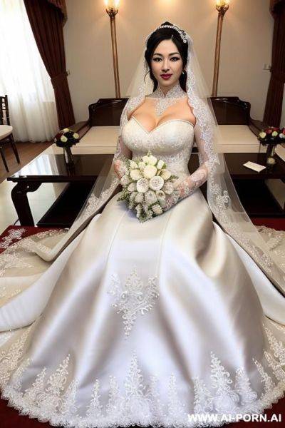 Creampie pregnant asian milf fucking a white 2 man with short brown hair, a beard and blue eyes - ai-porn.ai on pornsimulated.com