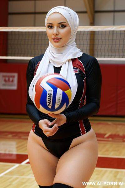 Volleyball team of curvy russian busty wearing hijab - ai-porn.ai - Russia on pornsimulated.com