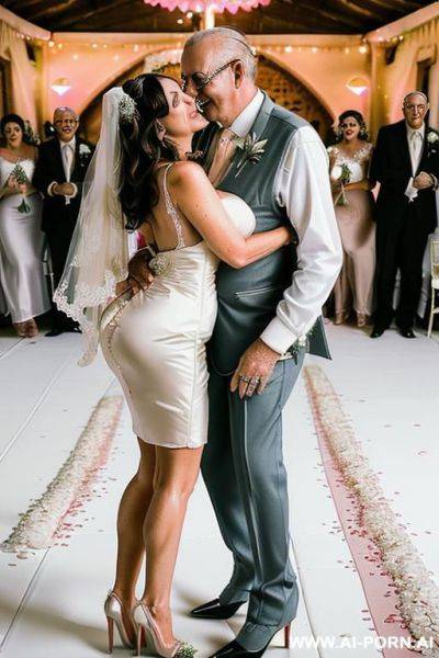 ((((hugging her oldman husband)))) ((((at de wedding celebration)))) ((((pretty italian wife)))) lot jacket men looks at her close up around spilling beer and having fun ((((sexy wedding tight dress - ai-porn.ai - Italy on pornsimulated.com