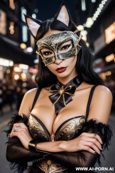 Street carnival night cat ears cat tail - ai-porn.ai on pornsimulated.com