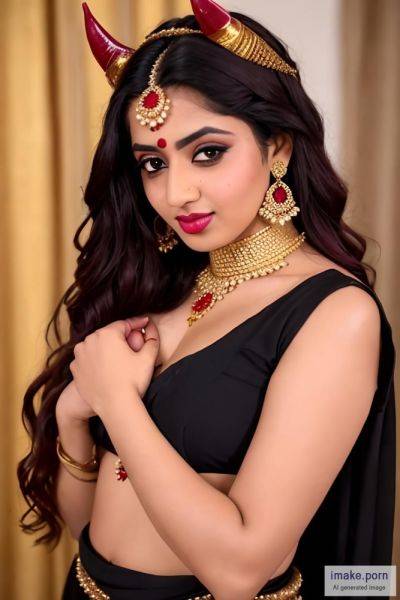 Indian girl with devil horns and gold crown and jewels wearing... - imake.porn - India on pornsimulated.com