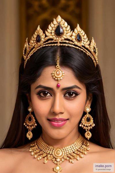 Genelia D'Souza black devil horns and gold jewels - imake.porn on pornsimulated.com