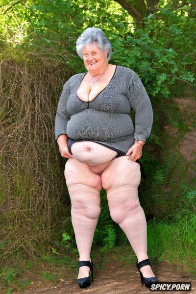 Elderly, granny, 125 yo black, no clothes cellulite ssbbw obese body belly clear high heels - spicy.porn on pornsimulated.com