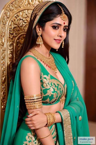 Genelia D'Souza in salwar with black devil horns and gold jewels - imake.porn on pornsimulated.com