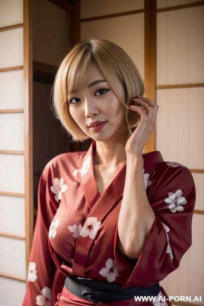 Japanese woman, blonde bobcut - ai-porn.ai - Japan on pornsimulated.com