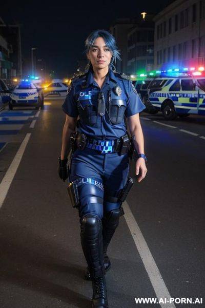 Pvc uniform shorts long boots neon signs - ai-porn.ai on pornsimulated.com