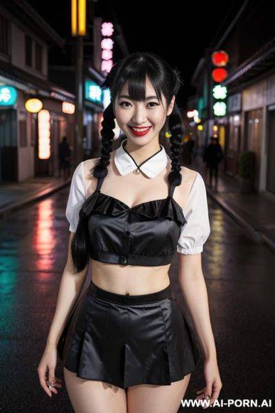 Two women neon signs moonlight raining - ai-porn.ai on pornsimulated.com