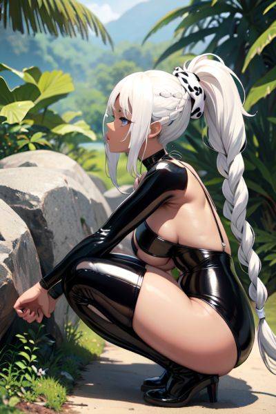 Anime Busty Small Tits 60s Age Seductive Face White Hair Braided Hair Style Dark Skin Black And White Jungle Side View Squatting Latex 3666885882130679241 - AI Hentai - aihentai.co on pornsimulated.com