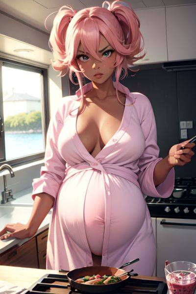 Anime Pregnant Small Tits 70s Age Angry Face Pink Hair Messy Hair Style Dark Skin Soft + Warm Yacht Front View Cooking Bathrobe 3666924536836769178 - AI Hentai - aihentai.co on pornsimulated.com
