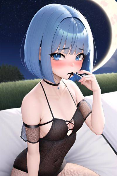 Anime Busty Small Tits 18 Age Sad Face Blue Hair Bobcut Hair Style Light Skin 3d Moon Close Up View Eating Fishnet 3662954700299994578 - AI Hentai - aihentai.co on pornsimulated.com