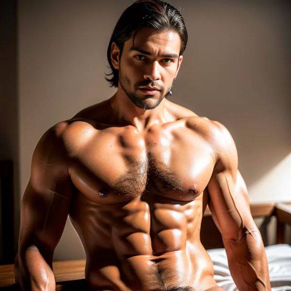 , latino,manly man,twenties,(RAW photo, best quality, masterpiece:1.1), (realistic, photo-realistic:1.2), ultra-detailed, ultra high res, physically-based rendering,(adult:1.5) - pornmake.ai on pornsimulated.com