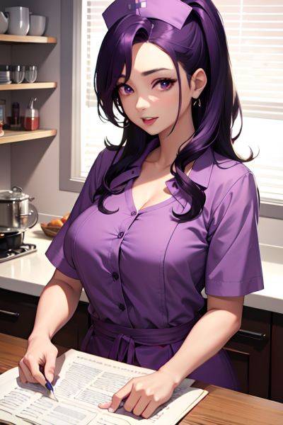 Anime Busty Small Tits 40s Age Seductive Face Purple Hair Slicked Hair Style Dark Skin Warm Anime Kitchen Side View Gaming Nurse 3667121675324418920 - AI Hentai - aihentai.co on pornsimulated.com