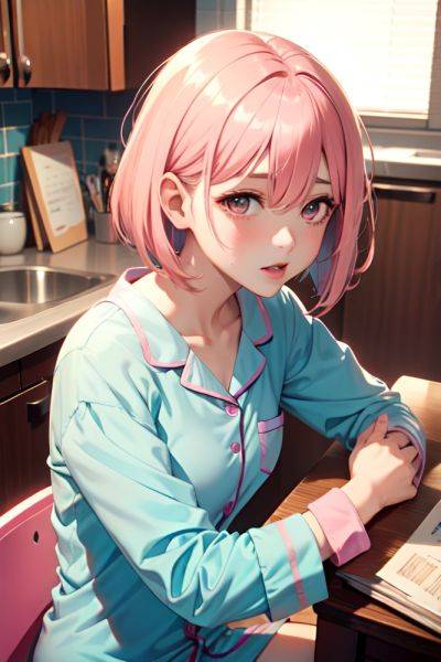 Anime Busty Small Tits 20s Age Sad Face Pink Hair Bobcut Hair Style Light Skin Watercolor Kitchen Close Up View Cumshot Pajamas 3666093461932645852 - AI Hentai - aihentai.co on pornsimulated.com