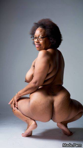 Big hips hairy tall african american squatting woman medium shot AI porn - made.porn - Usa on pornsimulated.com