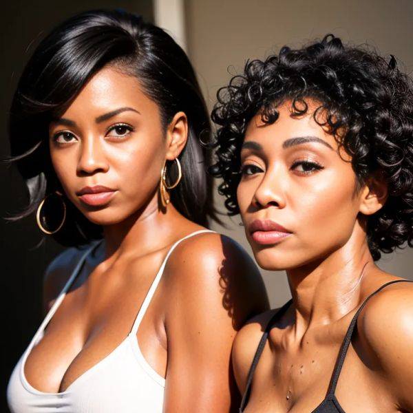 Black people, ,(2women:2),aging,(RAW photo, best quality, masterpiece:1.1), (realistic, photo-realistic:1.2), ultra-detailed, ultra high res, physically-based rendering,(adult:1.5) - pornmake.ai on pornsimulated.com