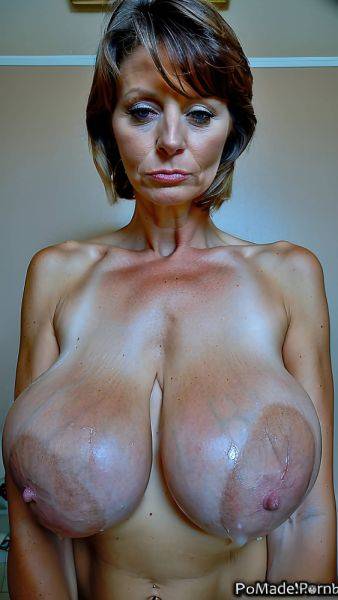 Short hair tanned skin caucasian gigantic boobs looking at viewer bobcut big hips AI porn - made.porn on pornsimulated.com