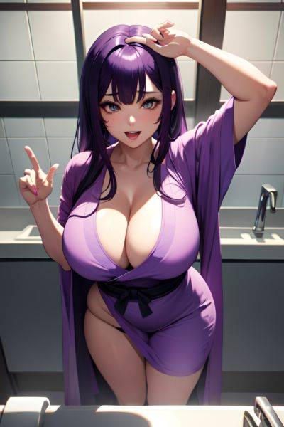 Anime Chubby Huge Boobs 20s Age Orgasm Face Purple Hair Bangs Hair Style Dark Skin Cyberpunk Prison Close Up View Bathing Bathrobe 3668130563652613445 - AI Hentai - aihentai.co on pornsimulated.com