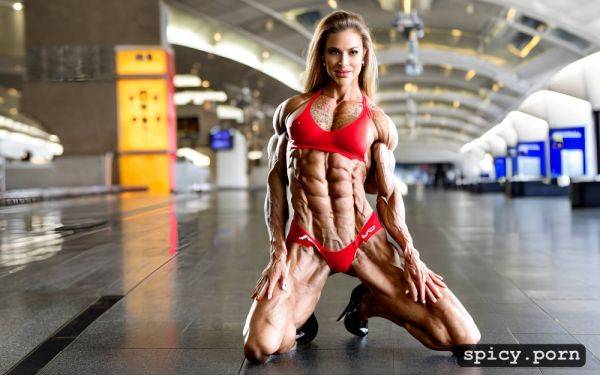 Ripped abs high heel shoes topless zero fat most muscular female bodybuilder - spicy.porn on pornsimulated.com