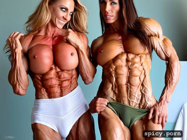 Intricate hair two women no body fat tanned skin bulging muscles - spicy.porn - Italy on pornsimulated.com