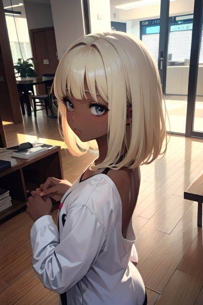 Anime Skinny Small Tits 18 Age Sad Face Blonde Bangs Hair Style Dark Skin Black And White Mall Back View Yoga Pajamas 3668354760434689917 - AI Hentai - aihentai.co on pornsimulated.com