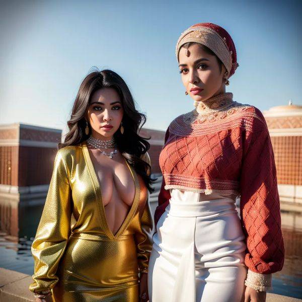 , Arabs,(2women:2),twenties,(RAW photo, best quality, masterpiece:1.1), (realistic, photo-realistic:1.2), ultra-detailed, ultra high res, physically-based rendering,(adult:1.5) - pornmake.ai on pornsimulated.com