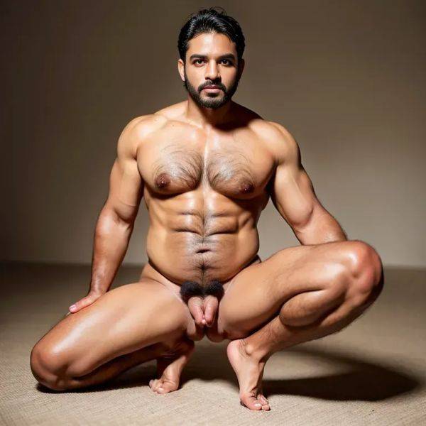 , Indian, brown skin, facial mark,manly man,thirties,(RAW photo, best quality, masterpiece:1.1), (realistic, photo-realistic:1.2), ultra-detailed, ultra high res, physically-based rendering,short hair,black - pornmake.ai - India on pornsimulated.com