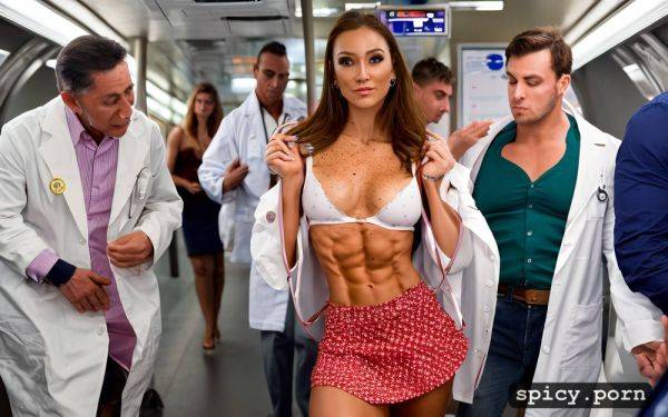 White lab coat light makeup most muscular female bodybuilder - spicy.porn on pornsimulated.com