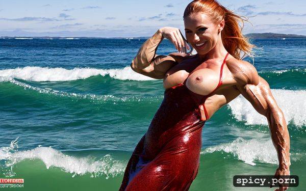 Waves crashing erect nipples female bodybuilder muscular legs - spicy.porn on pornsimulated.com