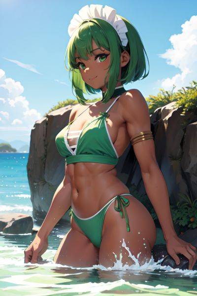 Anime Muscular Small Tits 60s Age Happy Face Green Hair Bangs Hair Style Dark Skin Painting Yacht Side View Bathing Maid 3668826348007163256 - AI Hentai - aihentai.co on pornsimulated.com