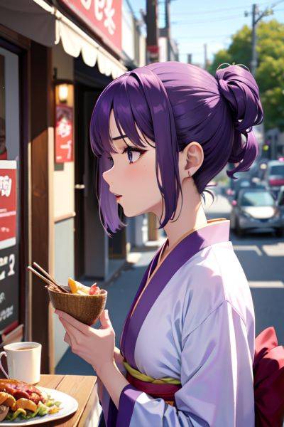 Anime Skinny Small Tits 40s Age Shocked Face Purple Hair Pixie Hair Style Light Skin Soft Anime Restaurant Side View Eating Kimono 3668841812432227808 - AI Hentai - aihentai.co on pornsimulated.com