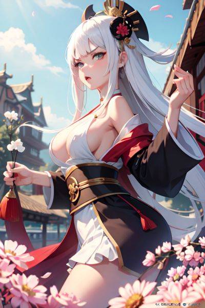Anime Busty Small Tits 18 Age Angry Face White Hair Bangs Hair Style Dark Skin Vintage Meadow Side View Jumping Geisha 3668930717779399097 - AI Hentai - aihentai.co on pornsimulated.com