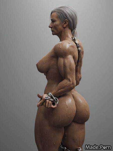 High ponytail big ass woman big hips short muscular sweat AI porn - made.porn on pornsimulated.com