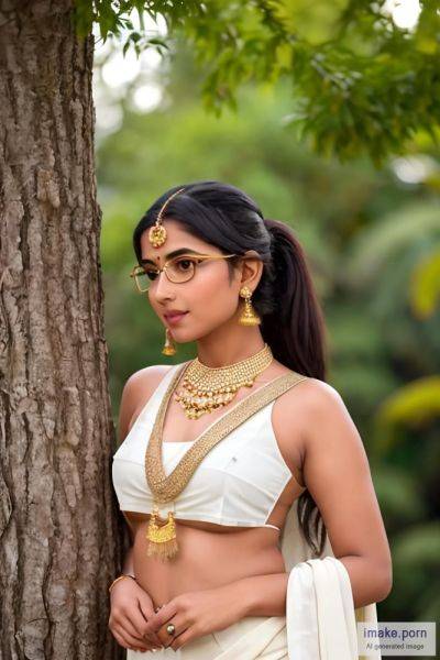 Indian girl with eye specs and cat ears and gold jewel and in... - imake.porn - India on pornsimulated.com