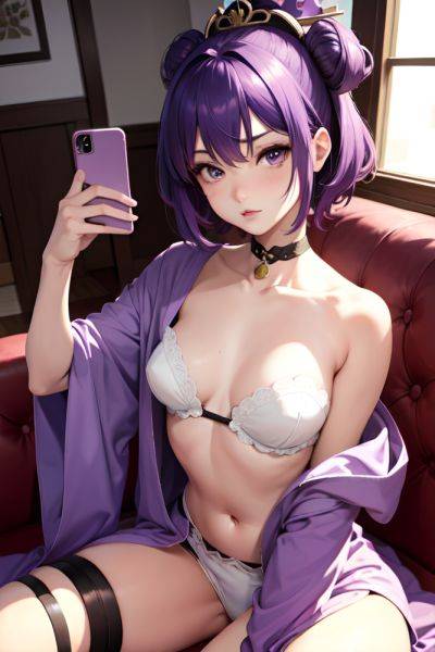 Anime Skinny Small Tits 20s Age Sad Face Purple Hair Pixie Hair Style Dark Skin Mirror Selfie Couch Front View Working Out Geisha 3669278610612153636 - AI Hentai - aihentai.co on pornsimulated.com