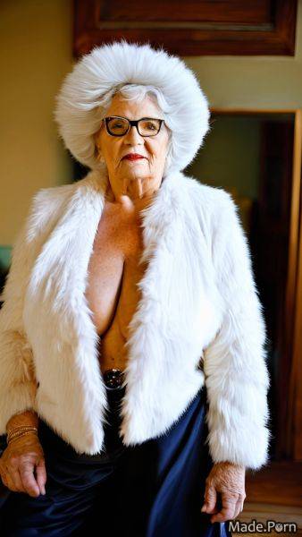 Full shot looking at viewer indoors made fur wild afro white hair AI porn - made.porn on pornsimulated.com