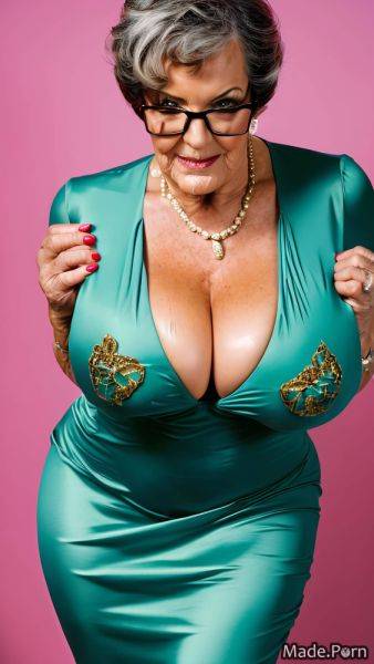 Perfect body transparent bimbo blouse pink green dress AI porn - made.porn on pornsimulated.com