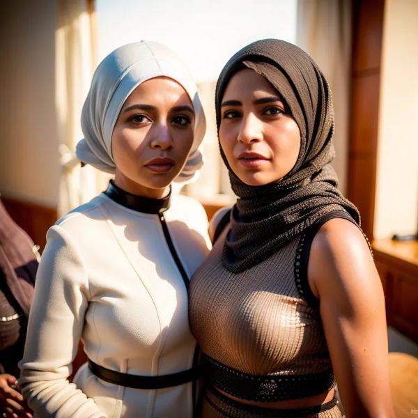 , Arabs,(2women:2),twenties,(RAW photo, best quality, masterpiece:1.1), (realistic, photo-realistic:1.2), ultra-detailed, ultra high res, physically-based rendering,(adult:1.5) - pornmake.ai on pornsimulated.com