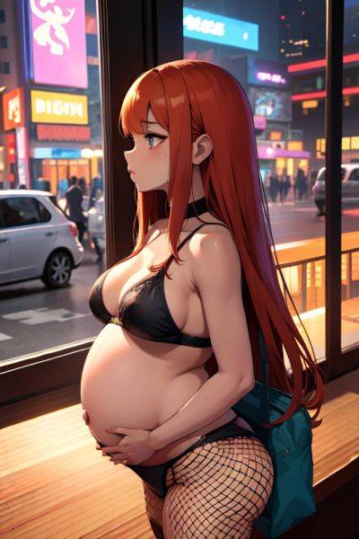 Anime Pregnant Small Tits 20s Age Sad Face Ginger Straight Hair Style Dark Skin Cyberpunk Restaurant Side View Plank Fishnet 3670206323543187439 - AI Hentai - aihentai.co on pornsimulated.com