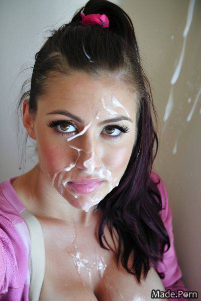 Bimbo sweater pink fuchsia white surprised babe AI porn - made.porn on pornsimulated.com
