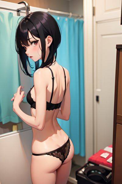 Anime Skinny Small Tits 18 Age Shocked Face Black Hair Pixie Hair Style Light Skin Watercolor Changing Room Back View Gaming Lingerie 3665892456198068622 - AI Hentai - aihentai.co on pornsimulated.com