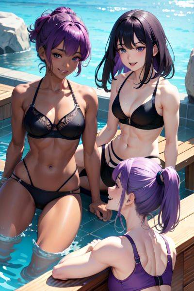 Anime Muscular Small Tits 60s Age Laughing Face Purple Hair Slicked Hair Style Dark Skin Charcoal Pool Front View Plank Bra 3665934975861250512 - AI Hentai - aihentai.co on pornsimulated.com
