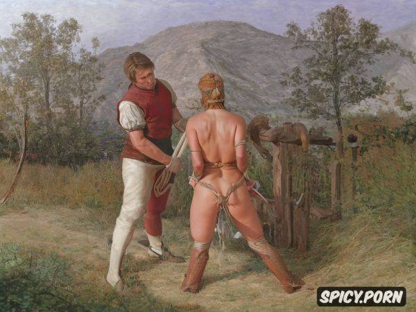 Real natural colors thoroughly detailed real anatomy expressive characters a nervous stupid peasant look at his kneeling disgusted angry wife after his premature ejaculation he see his dick small - spicy.porn on pornsimulated.com