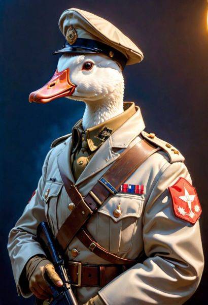A goose dressed as soldier - civitai.com on pornsimulated.com