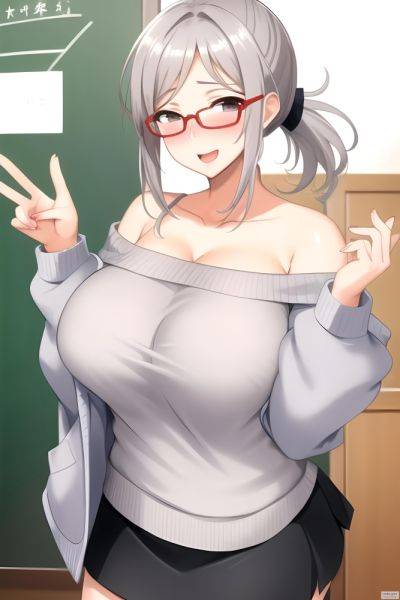 Older woman , teacher , happy, blushing, sweater falling off of... - imake.porn on pornsimulated.com