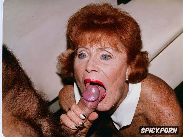 Real natural colors 70 years old wrinkles redhead thoroughly detailed real anatomy expressive characters master piece high quality a serious old teacher with a full of cum prominent jaw open wide - spicy.porn on pornsimulated.com
