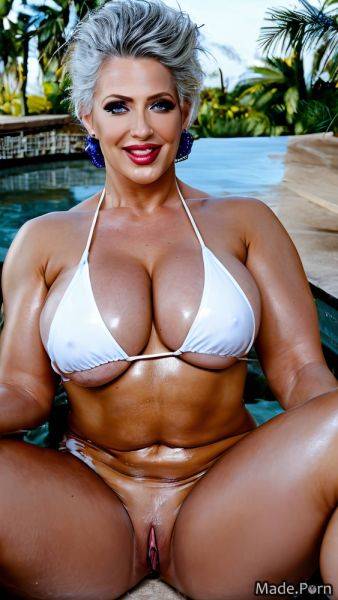 Bodybuilder woman hot tub bimbo big tits mohawk shaved AI porn - made.porn on pornsimulated.com