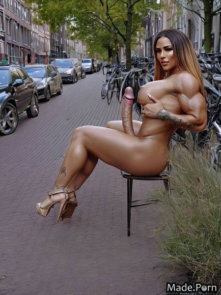 Looking at viewer topless tall futanari perfect body nude muscular AI porn - made.porn on pornsimulated.com