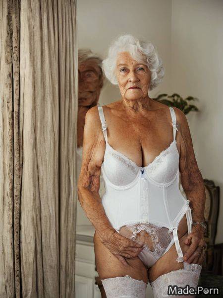 Thick 90 cupless bra nude white hair spreading legs saggy tits AI porn - made.porn on pornsimulated.com
